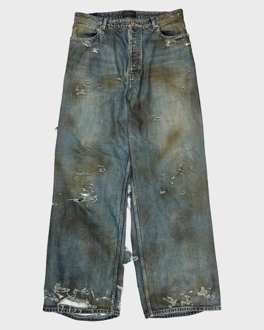 Balenciaga Super Destroyed Ripped Jeans Sample Blue SZ:OS