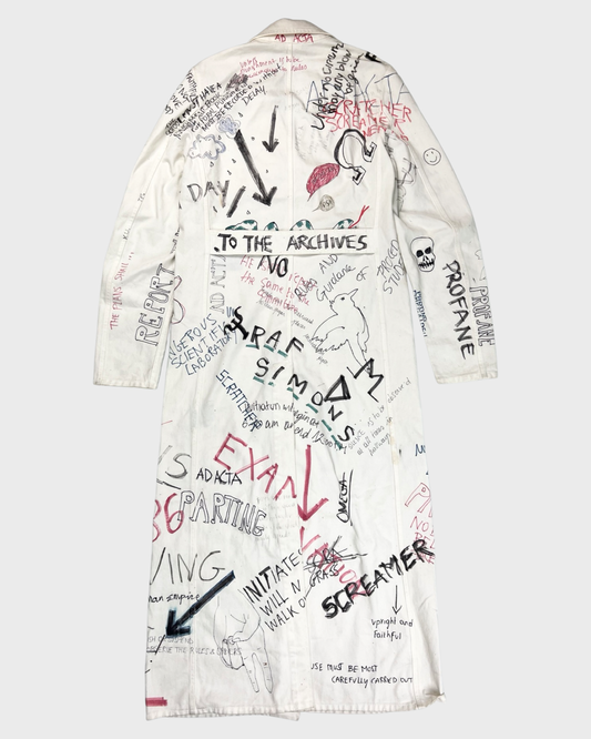 RAF Simons AW15 scribbled runway lab coat SZ:44|46