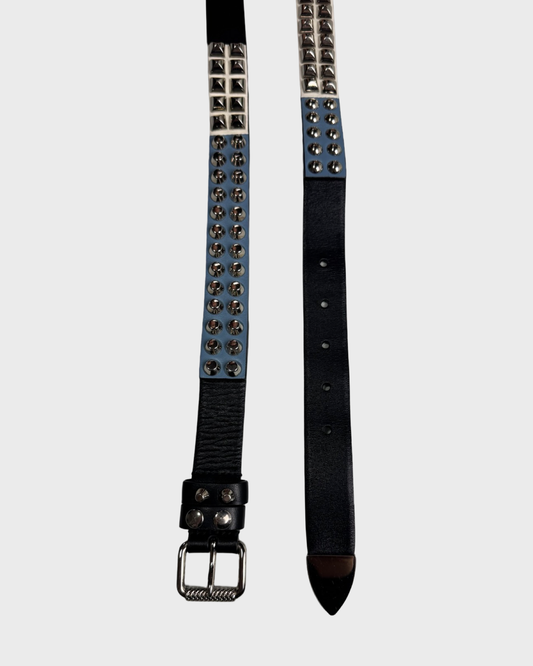 Prada Studded rockstar Belt Blue/White SZ:85/34