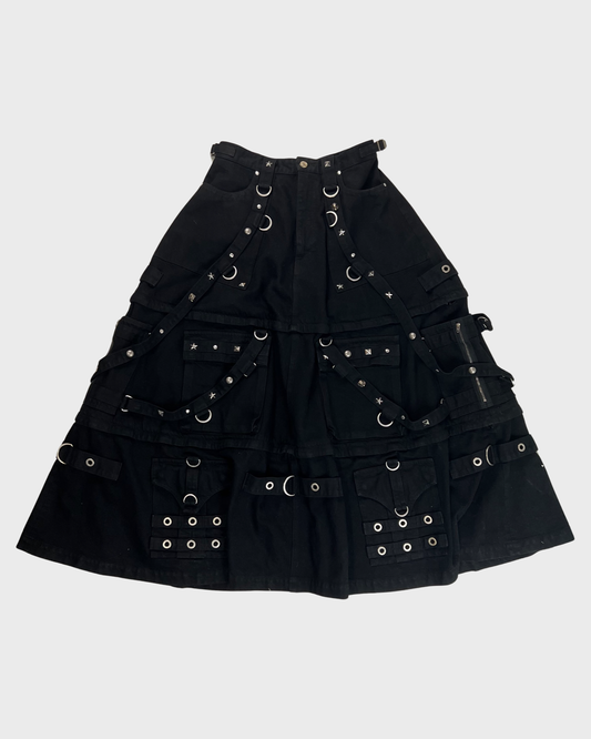 Balenciaga raver skirt in pitch black SZ:36