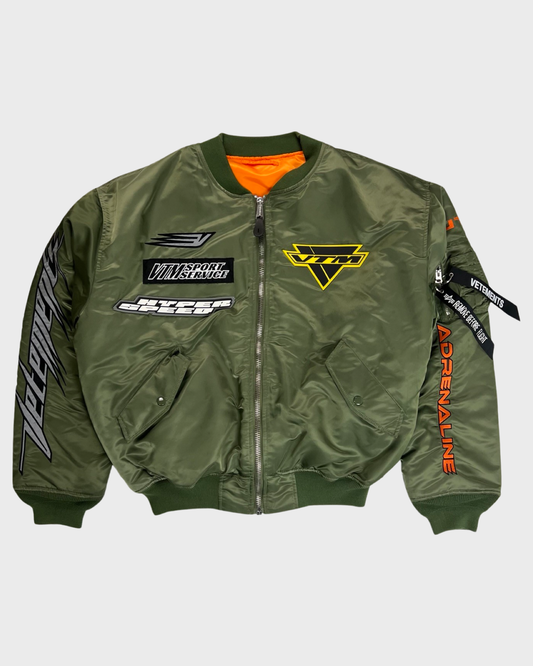 Vetements by Guram Moto Racing Bomber Jacket Green SZ:S