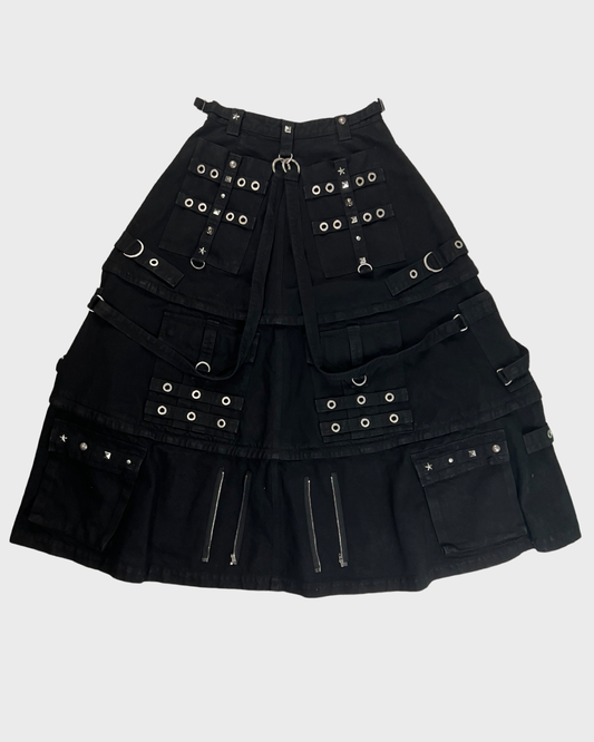 Balenciaga raver skirt in pitch black SZ:36