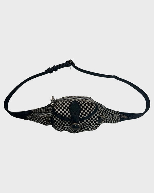 Chrome Hearts Checkered ponyhair Satchel snat Bag SZ:OS