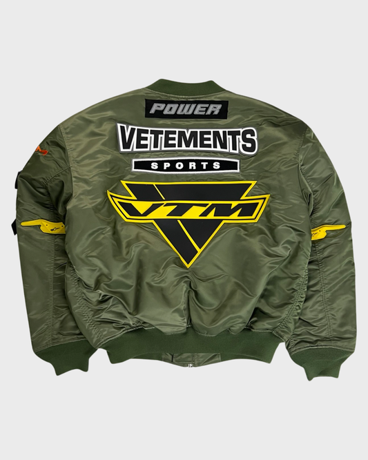 Vetements by Guram Moto Racing Bomber Jacket Green SZ:S