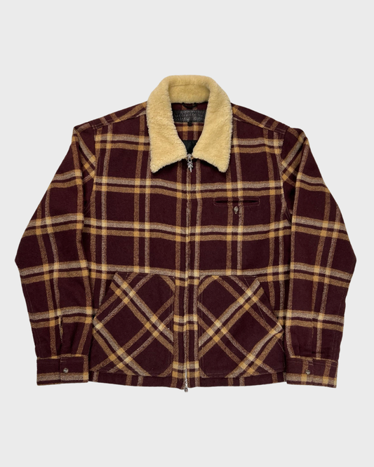 Chrome Hearts workdog Shearling collar plaid flannel Jacket SZ:M