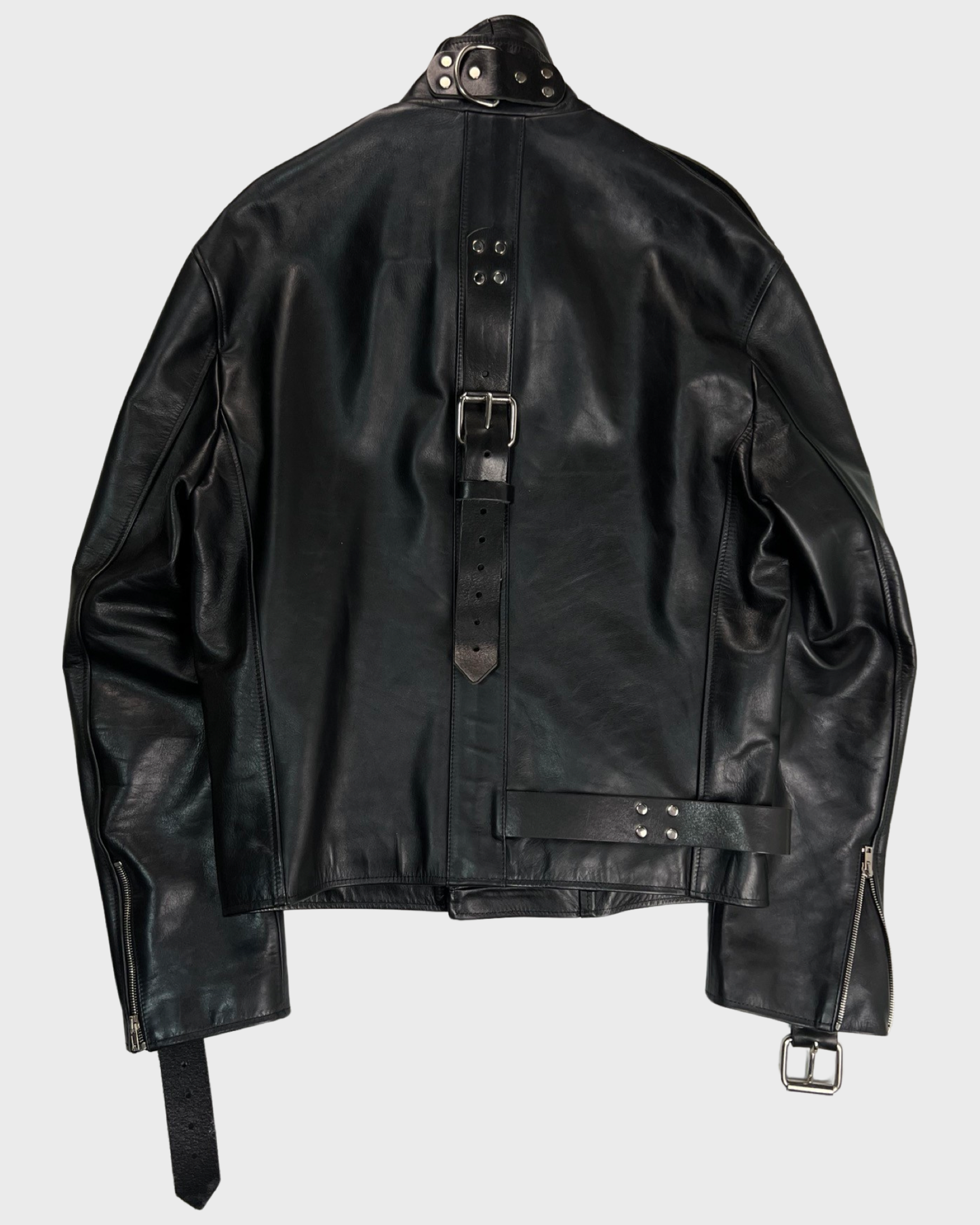 Vetements AW19 runway bondage Black Leather Jacket SZ:S