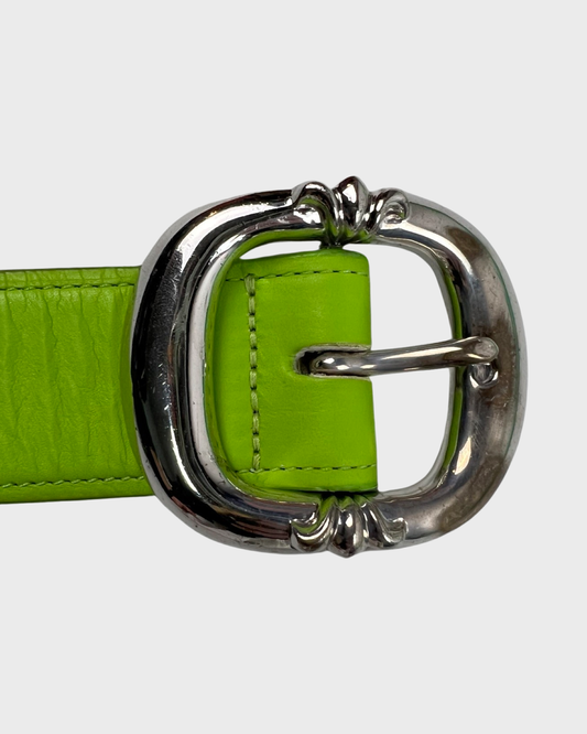 Chrome Hearts Kermit Frog Lime Green Leather Gunslinger Belt SZ:34