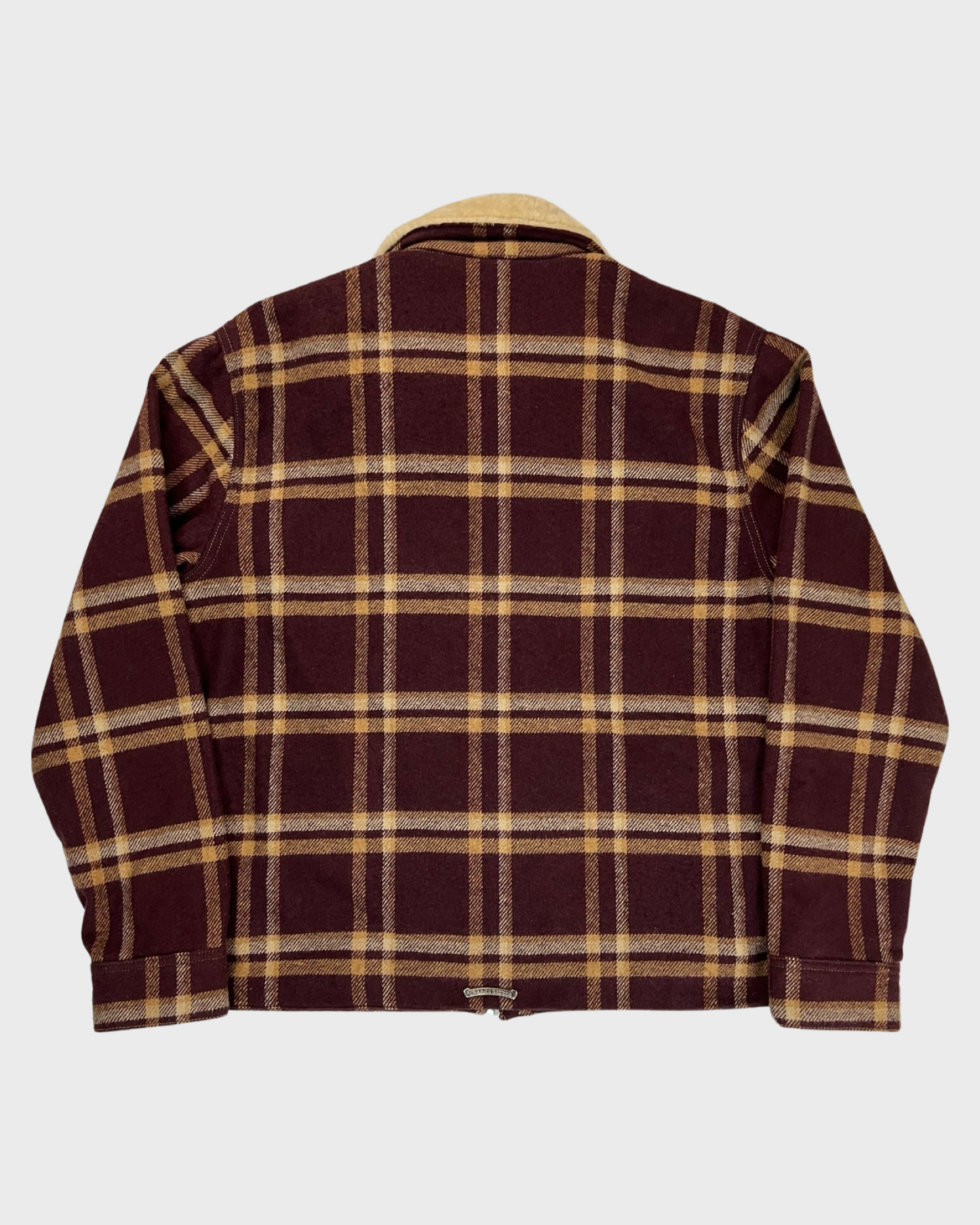 Chrome Hearts workdog Shearling collar plaid flannel Jacket SZ:M