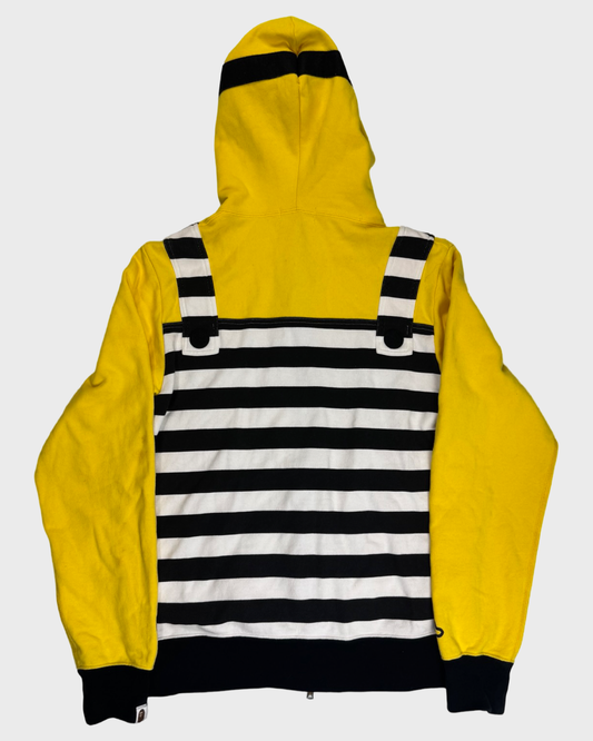 Bape x Minions Hoodie striped zip up hoodie SZ:L