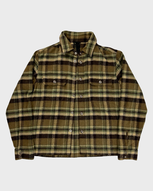 Chrome Hearts button up flannel Shirt green SZ:M