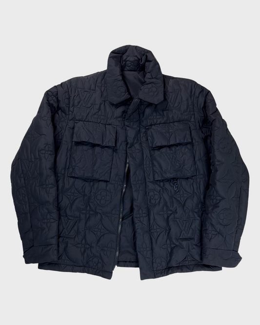 Louis Vuitton AW19 padded monogram jacket in dark navy SZ:48