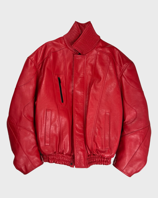 Balenciaga SS19 Runway Red AKIRA Leather Jacket SZ:32