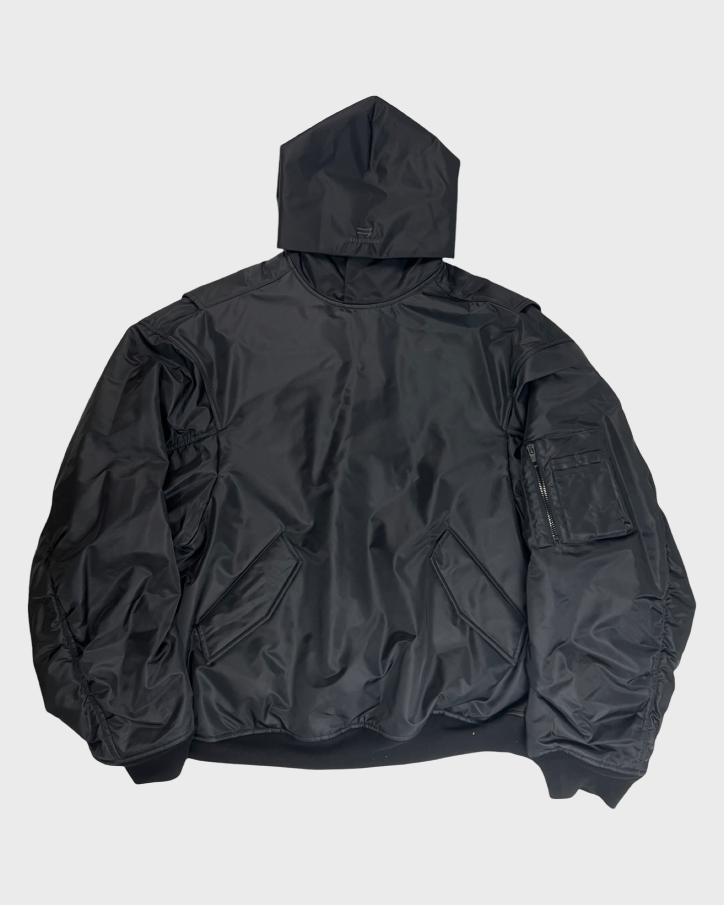 Balenciaga Nylon Bomber Hoodie Jacket Sample SZ:OS