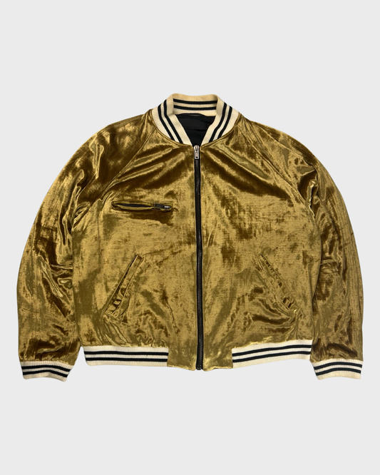 Haider Ackermann SS15 champagne Gold velvet bomber Jacket SZ:XS