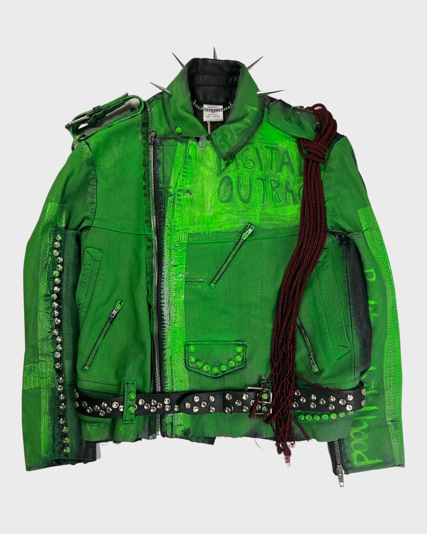 Vetements AW17 1of5 runway slime green perfecto sprayed punk
