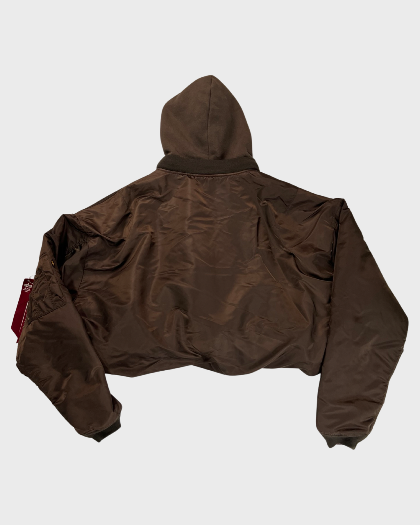 Vetements SS17 runway reversible foldable MA1 Bomber Jacket in brown & wine red SZ:S