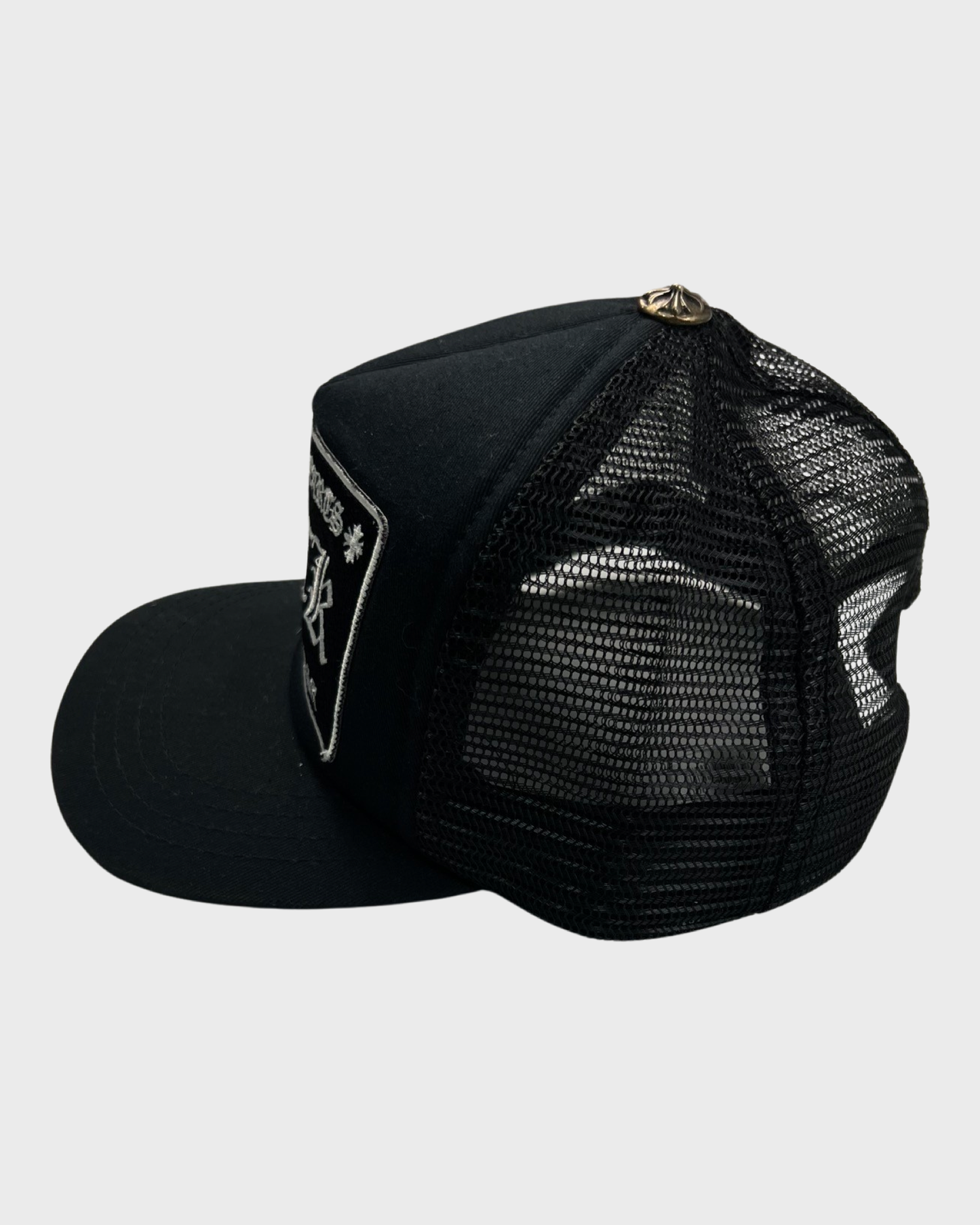 Chrome Hearts Black Trucker Hat FUCK SZ:OS