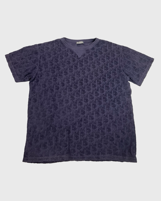 Dior towel material Purple tee tshirt SZ:L