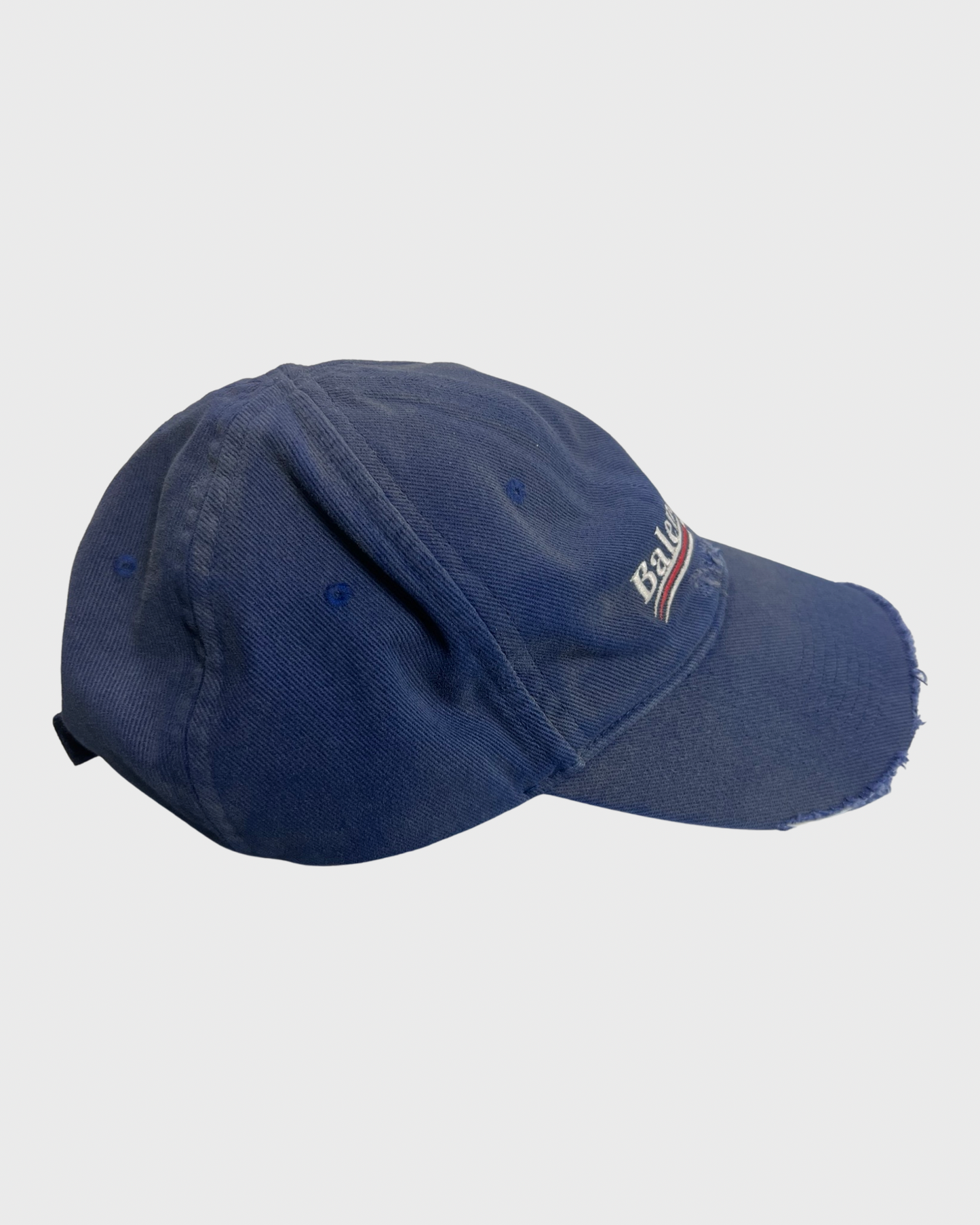 Balenciaga distressed campaign logo cap Hat blue SZ:L