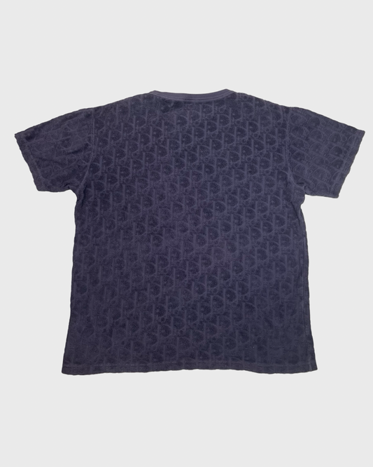 Dior towel material Purple tee tshirt SZ:L