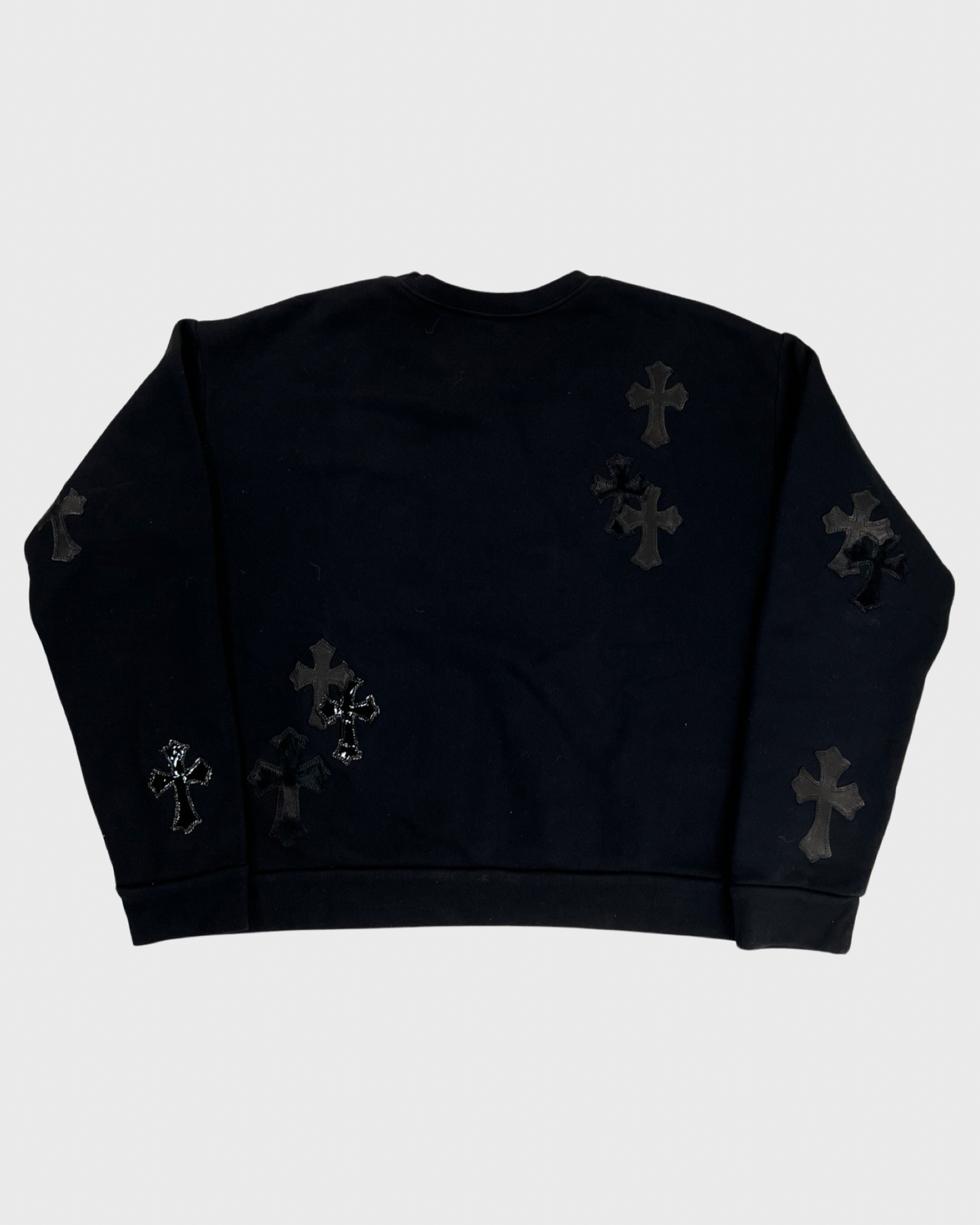 Chrome Hearts Sweater with black cross patches in Black SZ:S