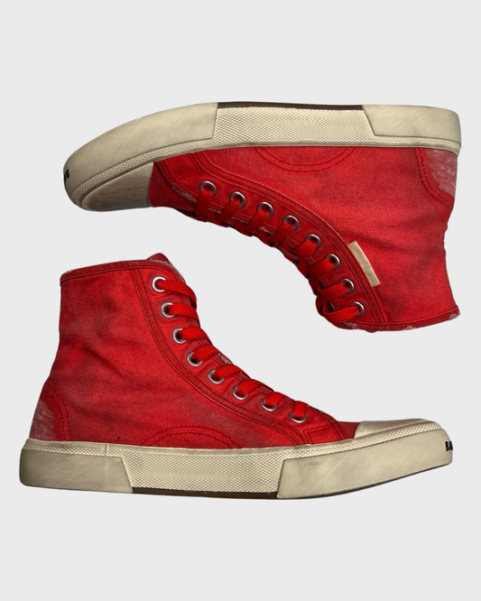 Balenciaga High Top Red/ White Paris Sneaker SZ:41|42