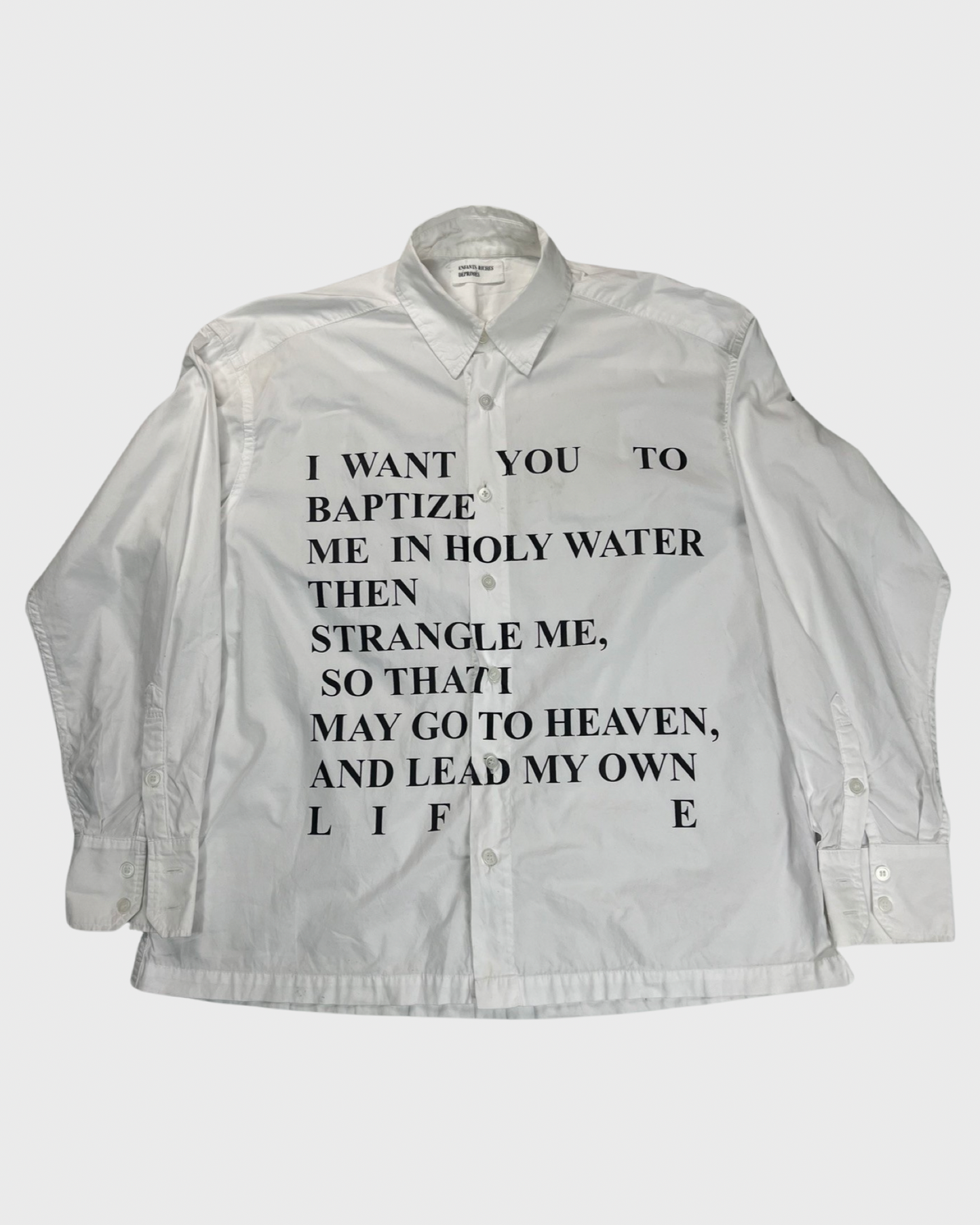 Enfants Riches Deprimes 1of2 I want you to baptize me White Shirt SZ:OS