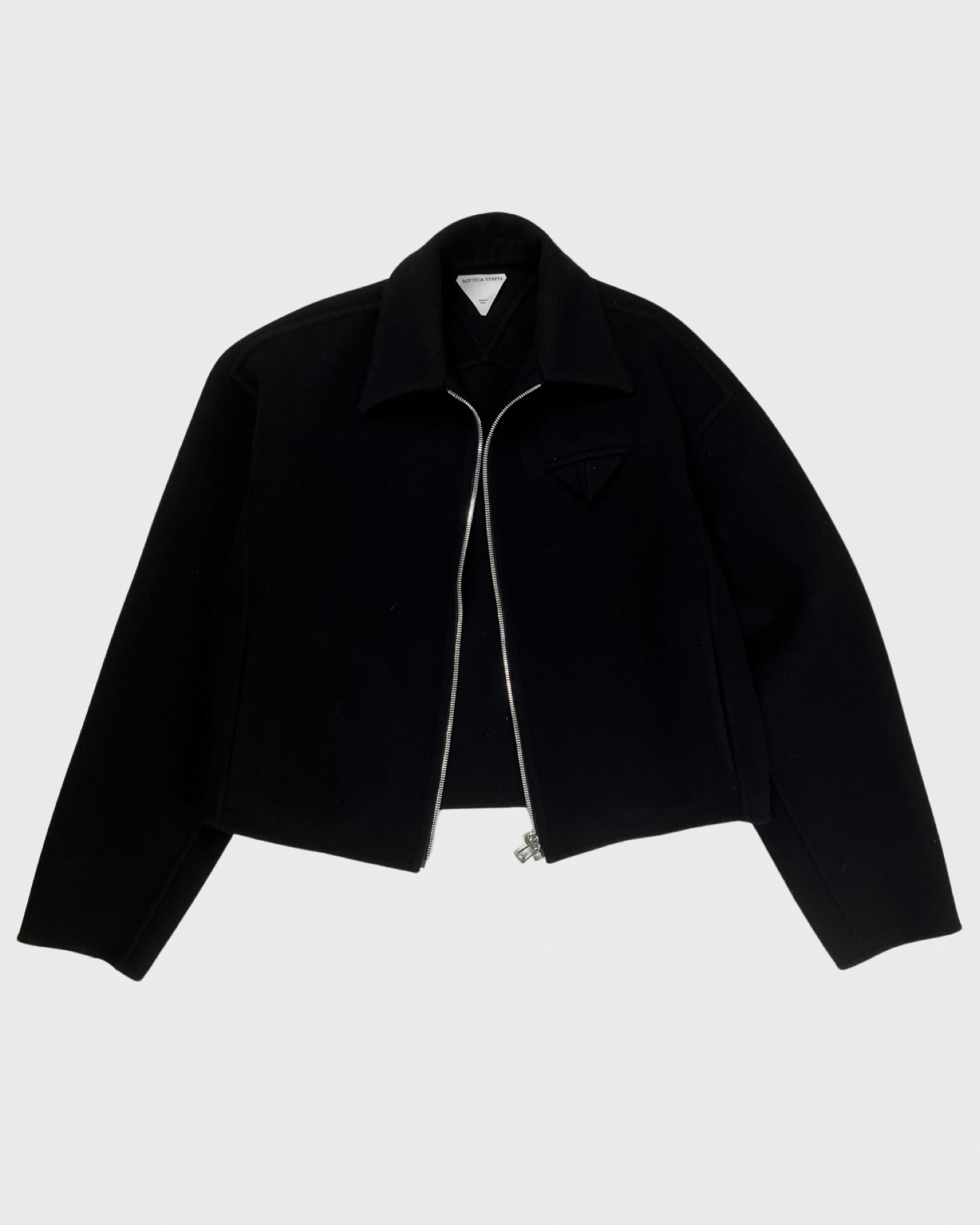 ジャケット BOTTEGA VENETA Women Outer 805488V4VF0 1016 Black Bottega Veneta felted Cropped Jacket with elongated sleeves