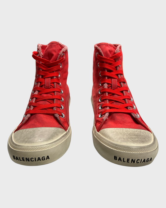 Balenciaga High Top Red/ White Paris Sneaker SZ:41|42