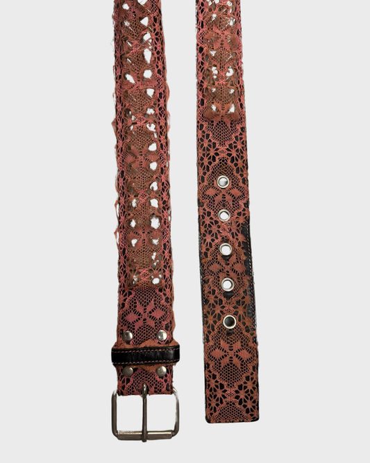 Undercover AW01 DAVF lace Belt in pink SZ:85