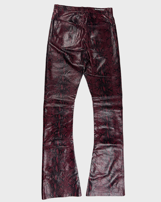 Balenciaga Red Leather Pants SZ:XS
