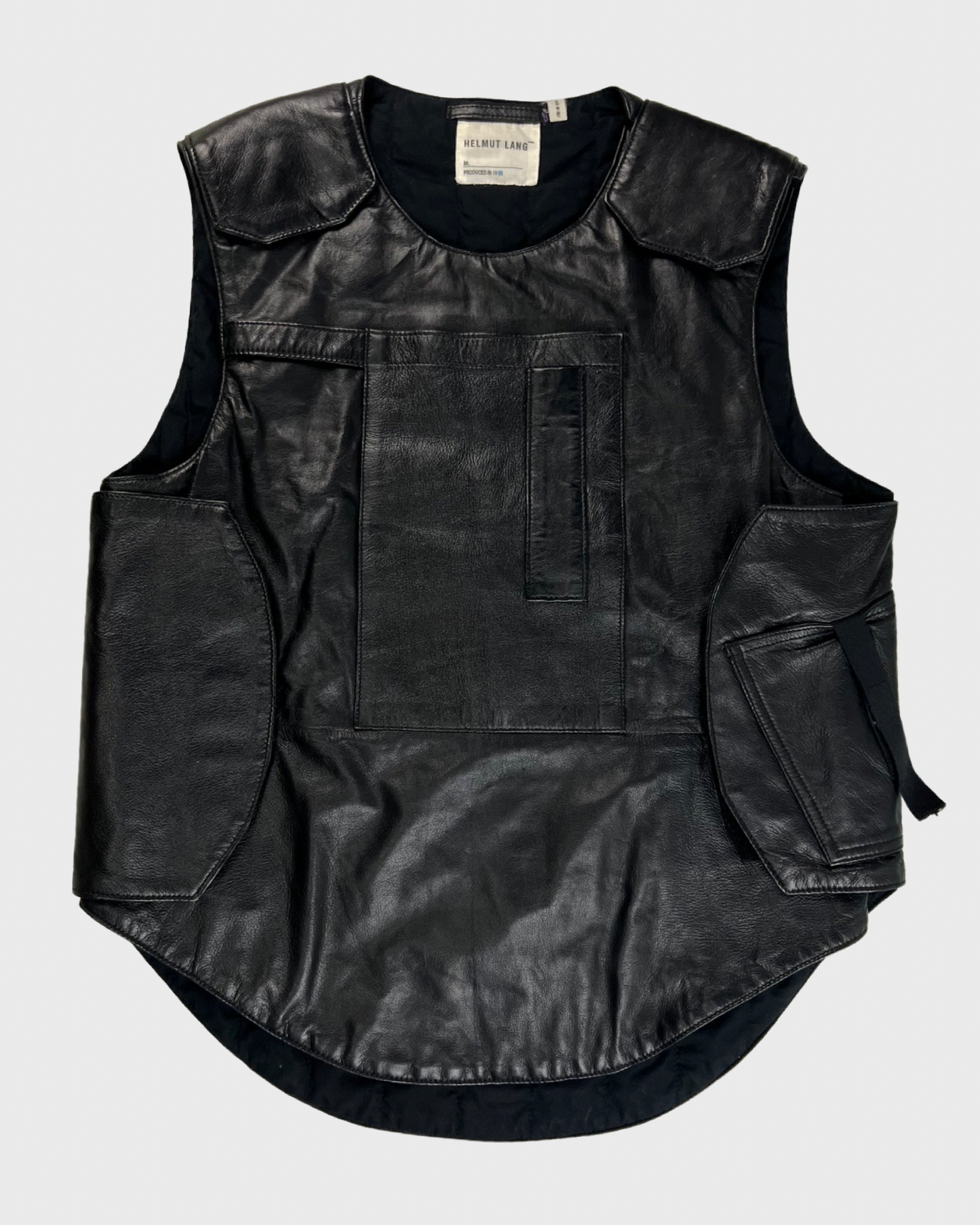 Helmut Lang 1998 Leather Bullet Proof Vest SZ:50