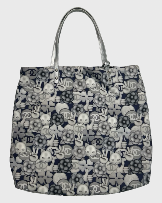 Chanel AW16 Runway Cat Emoji Shopping Tote Bag SZ:OS