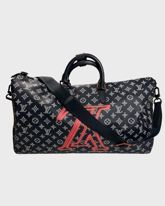Louis Vuitton UPSIDE DOWN MONOGRAM LOGO KEEPALL 50 Bag SZ:OS