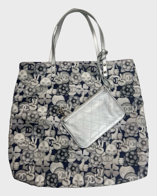 Chanel AW16 Runway Cat Emoji Shopping Tote Bag SZ:OS