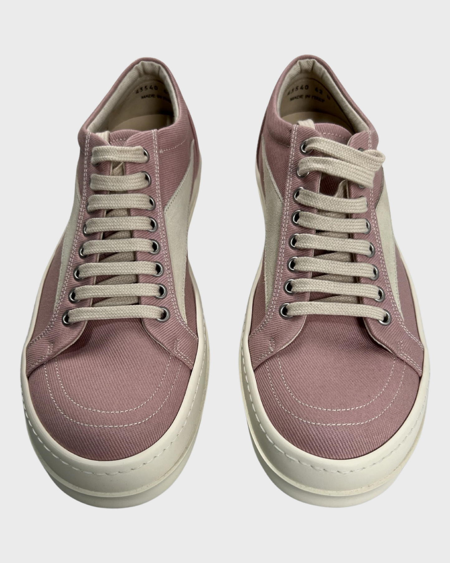 Rick Owens EDFU Pink Canvas Vans  "Vintage" Sneaker SZ:42