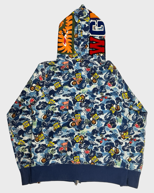 A Bathing Ape x Spongebob Zip-up Hoodie SZ:M