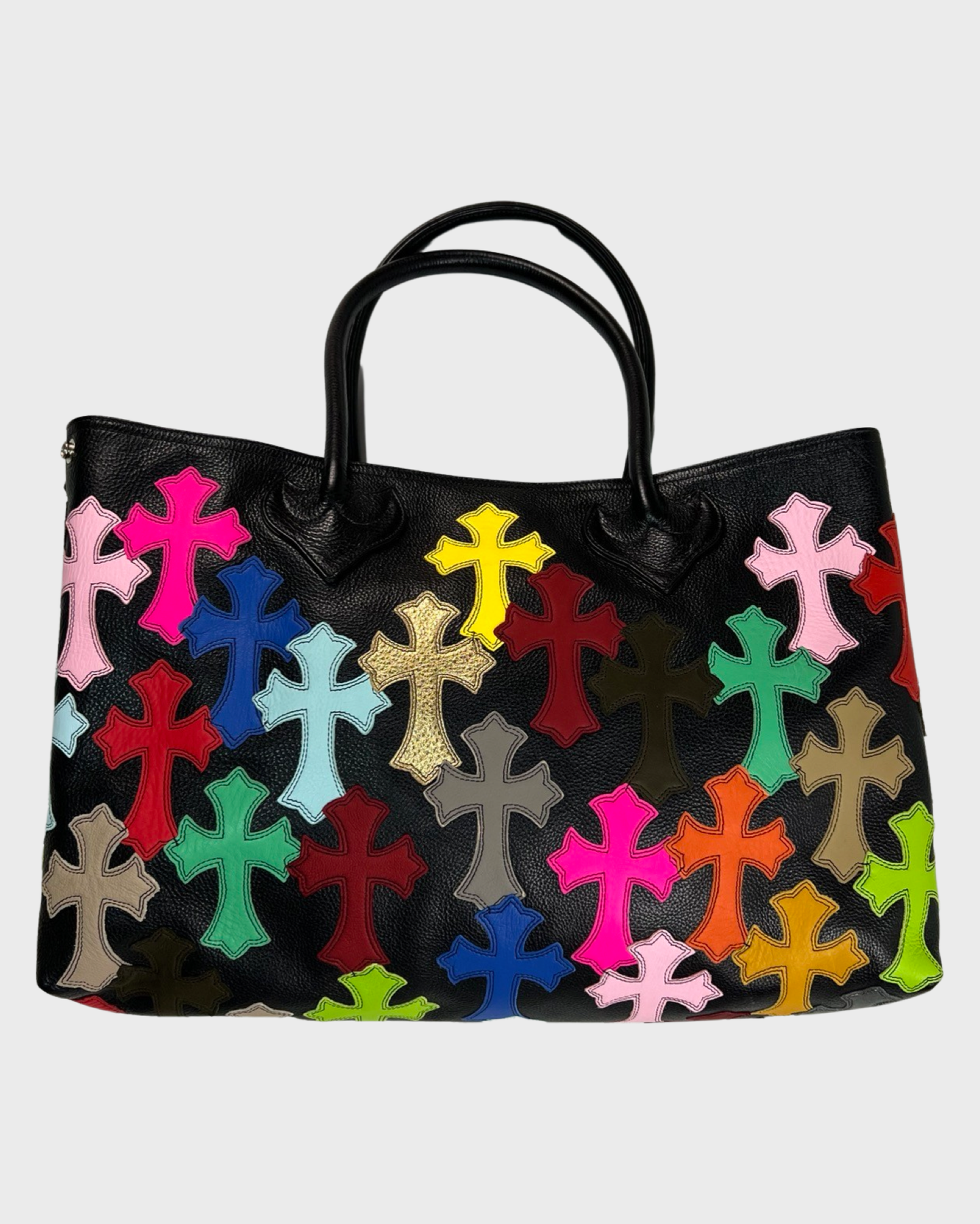 Chrome Hearts special order multi colored cross patched tote Bag SZ:OS