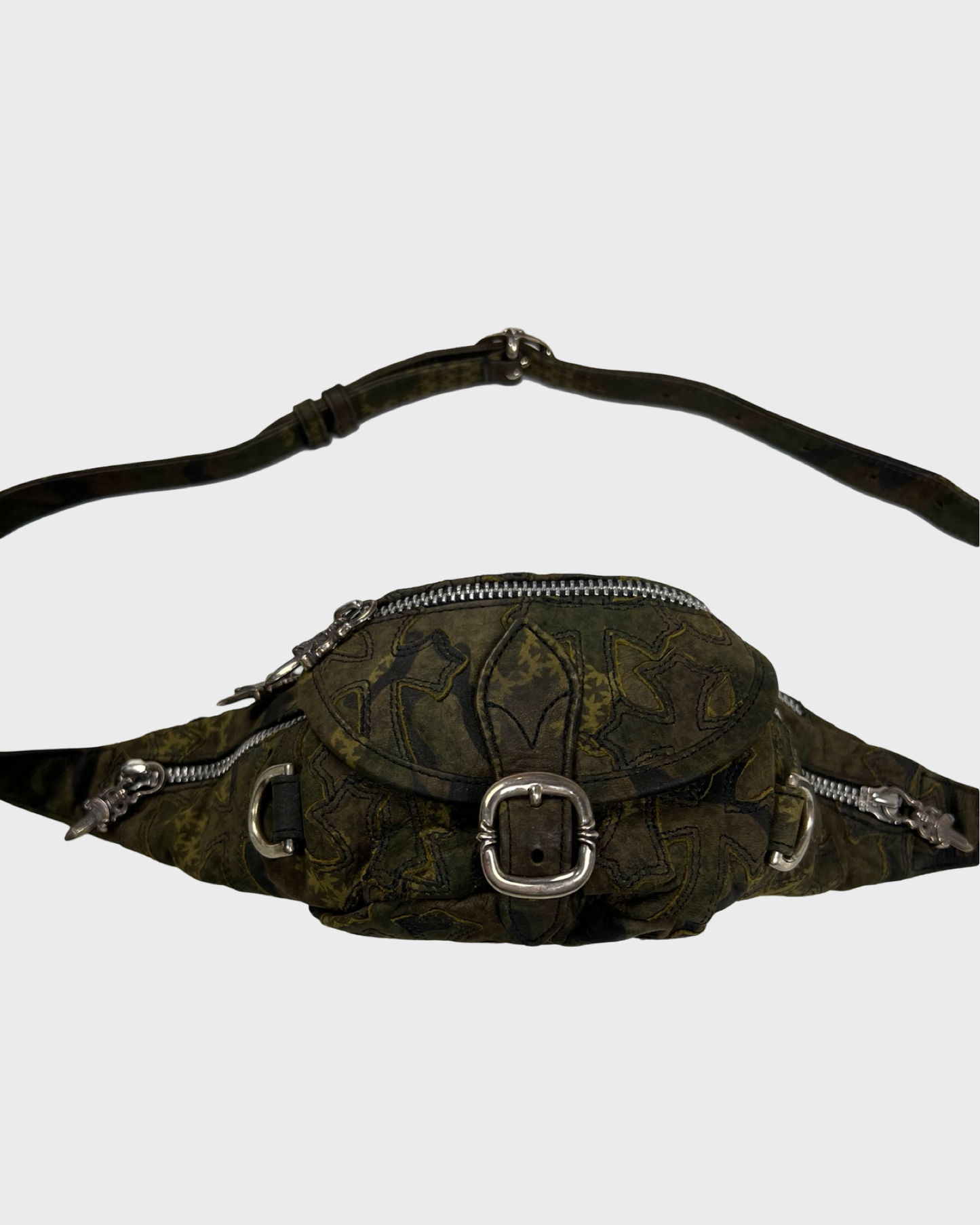 Chrome Hearts VIP Camo cross patches snat Bag SZ:OS