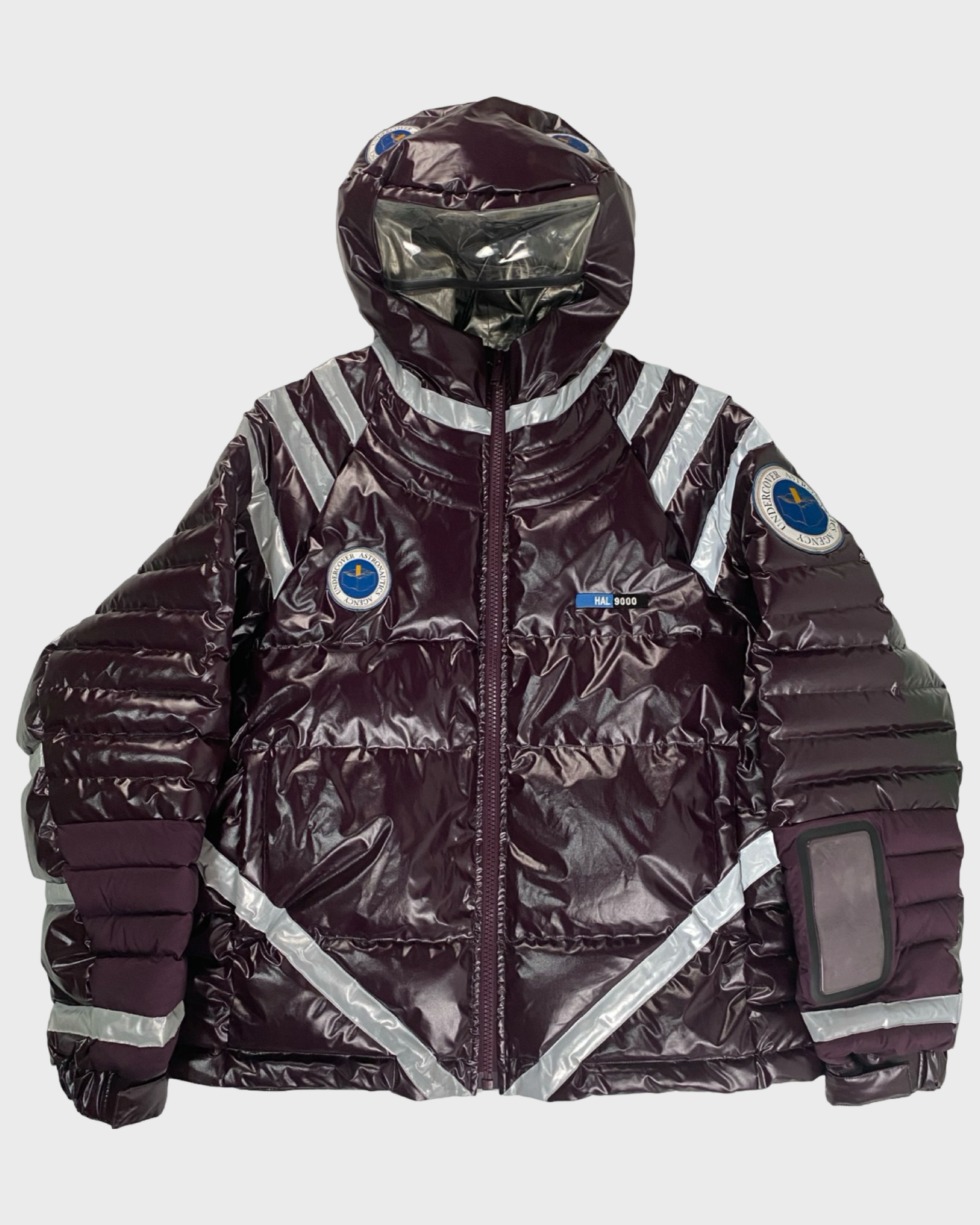 Undercover AW18 2001 Space Odyssey puffer jacket in maroon SZ:L