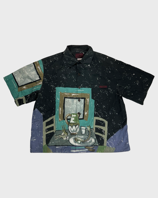 Prada Painting Still life Art Fish Bone Shirt SZ:XXL