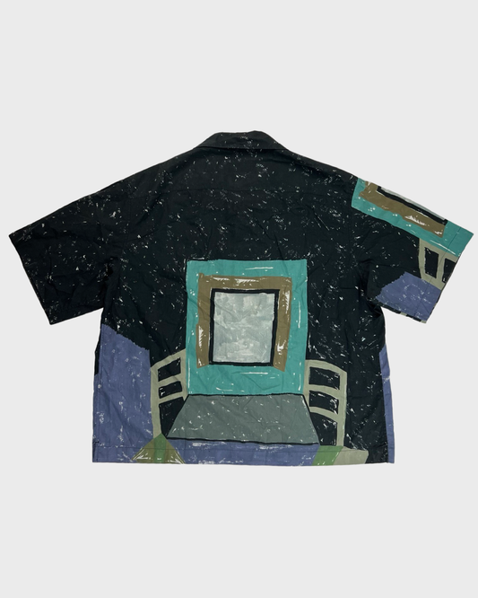 Prada Painting Still life Art Fish Bone Shirt SZ:XXL