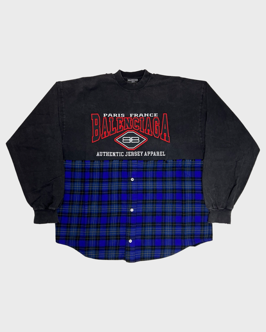 Balenciaga hybrid sweater checkered Shirt SZ:1