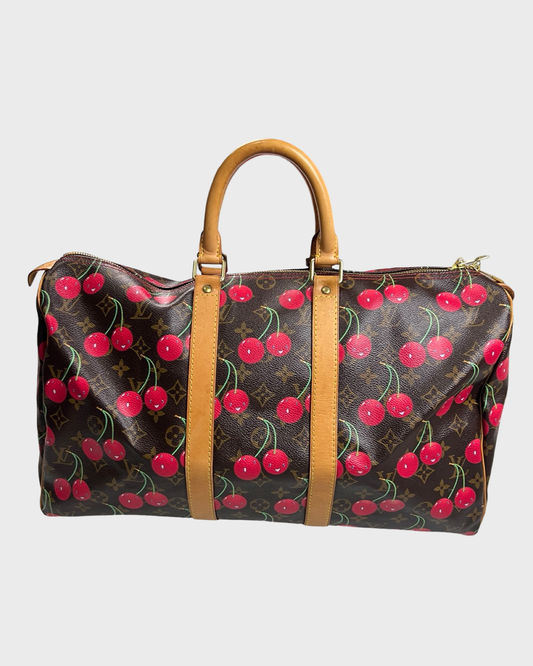 Louis Vuitton murakami KEEPALL 45 Bag Cherry SZ:OS