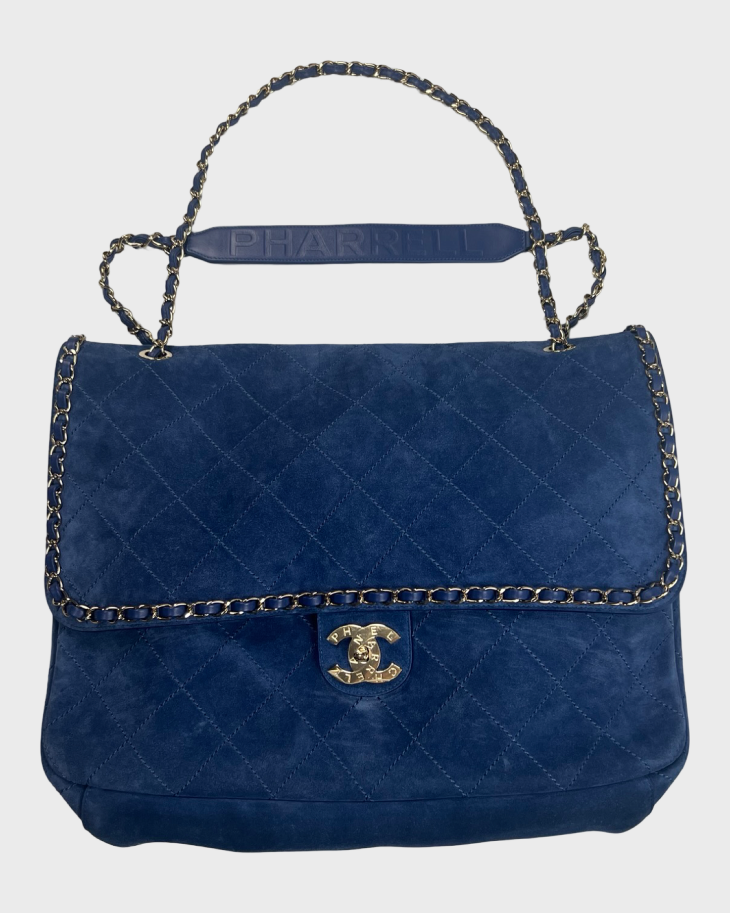 CHANEL X PHARELL XXL CF CLASSC FLAP BAG IN BLUE SZ:OS