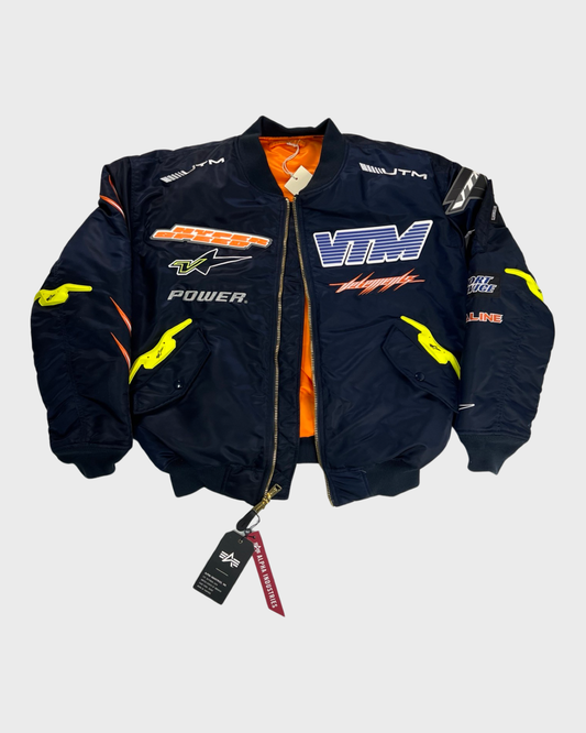 Vetements by GURAM Navy Blue Racing Bomber SZ:XS|L