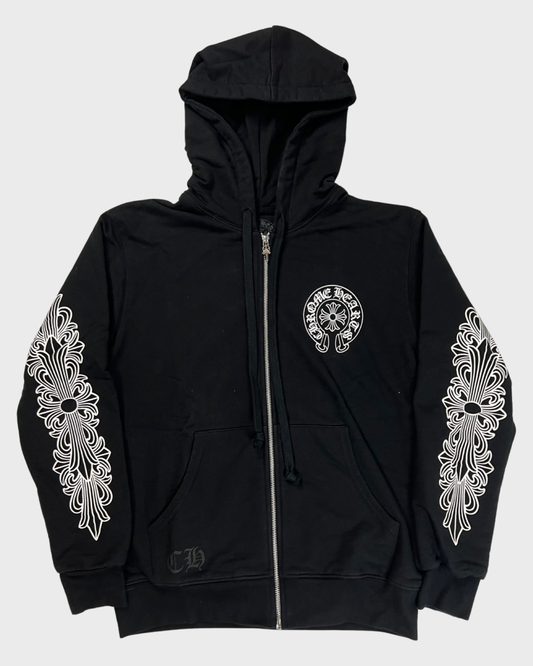 Chrome Hearts Hong Kong Exclusive classic floral horseshoe Zip up Hoodie SZ:S