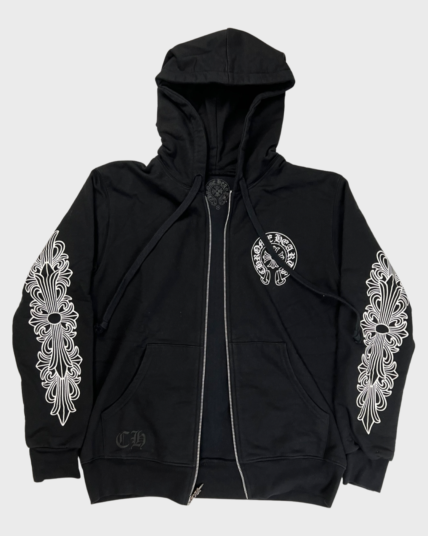 Chrome Hearts Hong Kong Exclusive classic floral horseshoe Zip up Hoodie SZ:S