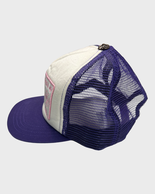 Chrome Hearts Purple/ White pink Logo Trucker hat SZ:OS