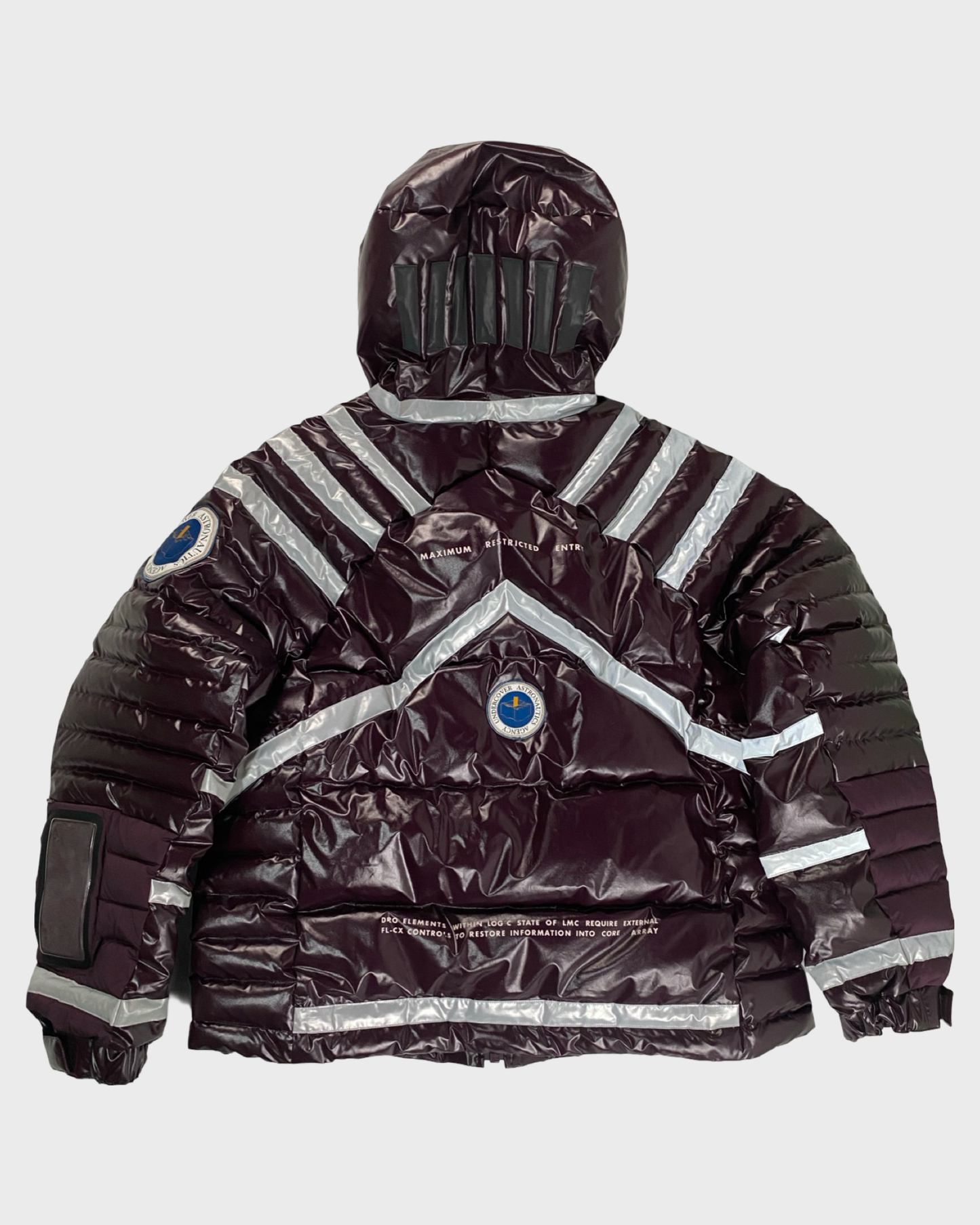 Undercover AW18 2001 Space Odyssey puffer jacket in maroon SZ:L